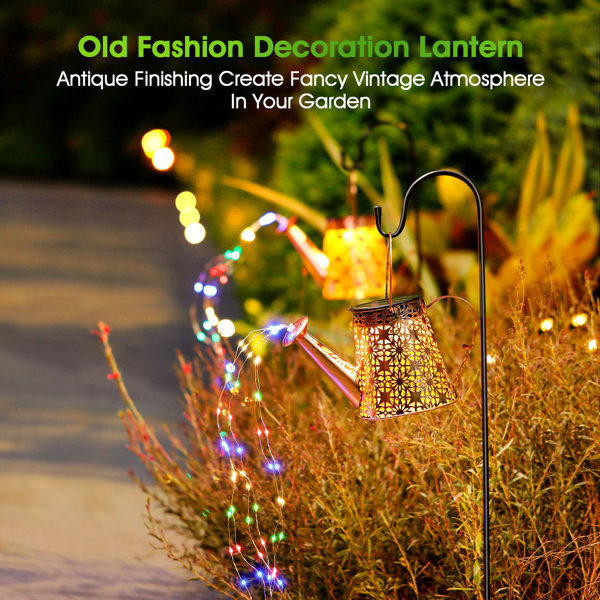 BUCASA 6'' Solar Powered Integrated LED Color Changing Outdoor Lantern & Reviews Wayfair